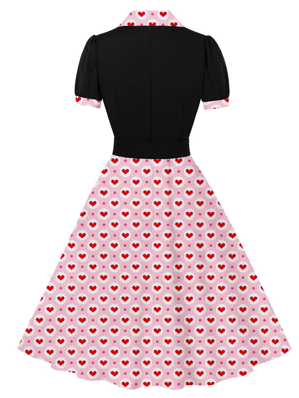 Pink Sweet Love 1950S Vintage Swing Dress